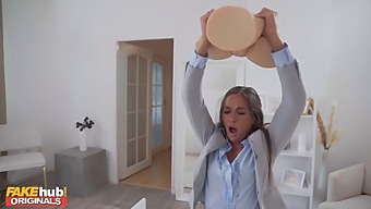 British Babe Lara Lee Gets Face Fucked And Facialized By Fake Pussy