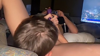 Purple-Haired Bisexual Caretaker And Her Lover Explore A New Sex Toy Together