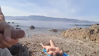 A Nudist Milf Gets A Deepthroat Blowjob From A Flasher On The Beach